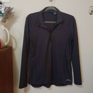 Eddie Bauer Lightweight Gray Striped Pullover